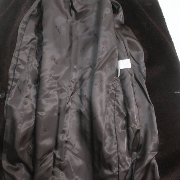 Womens Max Mara Dark Chocolate Brown Alpaca Wool Double Breasted Coat 4 - Picture 15 of 16